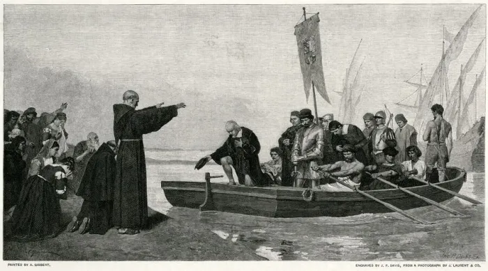 Framed Print : The Embarkation of Columbus at Palos 3 August 1492 Framed Print : The Embarkation of Columbus at Palos 3 August 1492