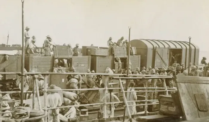 Framed Print : Embarkation of Inniskilling Fusiliers Framed Print : Embarkation of Inniskilling Fusiliers