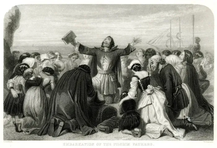 Framed Print : The Embarkation of the Pilgrim Fathers Framed Print : The Embarkation of the Pilgrim Fathers