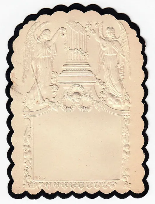 Framed Print : Embossed Victorian mourning card Framed Print : Embossed Victorian mourning card
