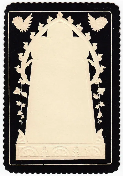 Framed Print : Embossed Victorian mourning card Framed Print : Embossed Victorian mourning card