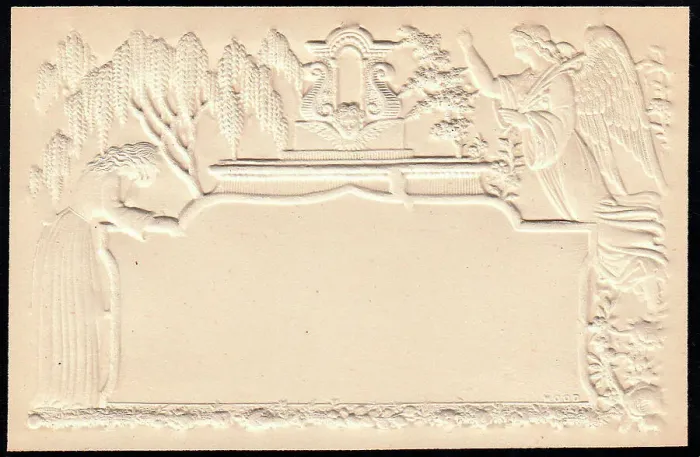 Framed Print : Embossed Victorian mourning card Framed Print : Embossed Victorian mourning card