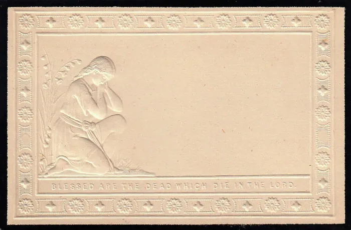 Framed Print : Embossed Victorian mourning card Framed Print : Embossed Victorian mourning card