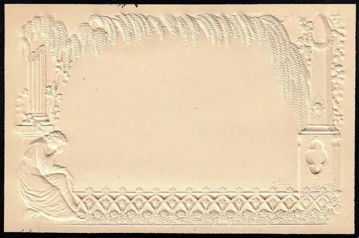 Framed Print : Embossed Victorian mourning card Framed Print : Embossed Victorian mourning card
