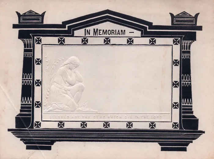 Framed Print : Embossed Victorian mourning card Framed Print : Embossed Victorian mourning card