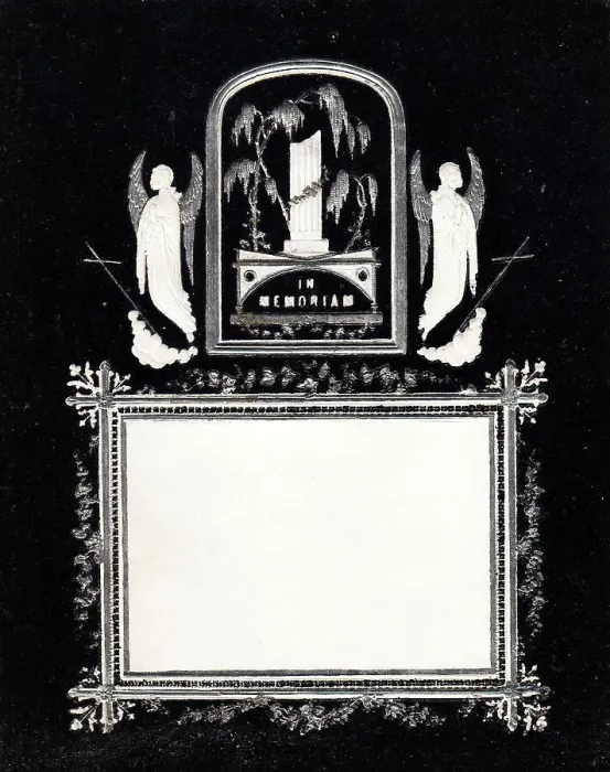 Framed Print : Embossed Victorian mourning card Framed Print : Embossed Victorian mourning card