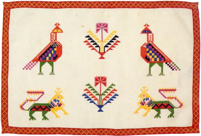 Framed Print : Embroidered Animals Framed Print : Embroidered Animals