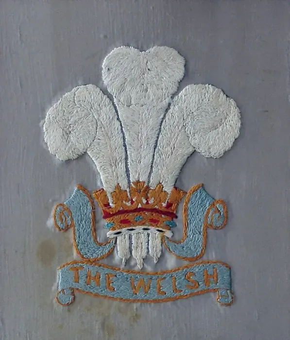 Framed Print : Embroidered badge of The Welsh Regiment Framed Print : Embroidered badge of The Welsh Regiment