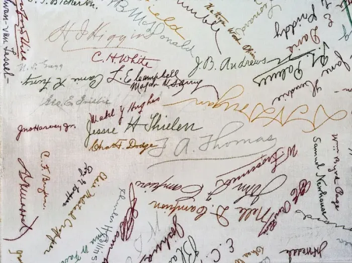 Framed Print : Embroidered Signatures Tabor House Framed Print : Embroidered Signatures Tabor House
