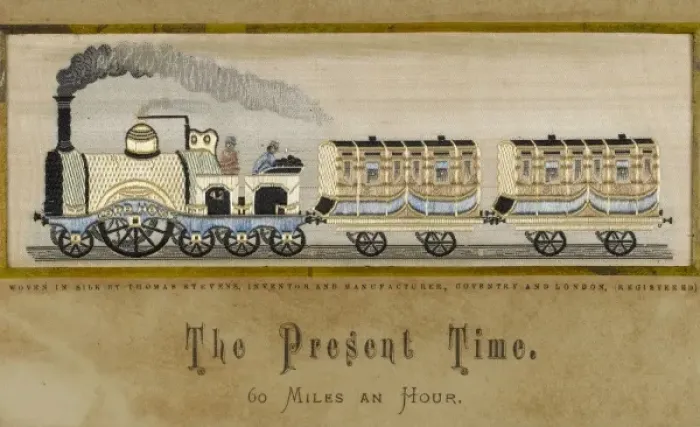 Framed Print : Embroidered Train Framed Print : Embroidered Train
