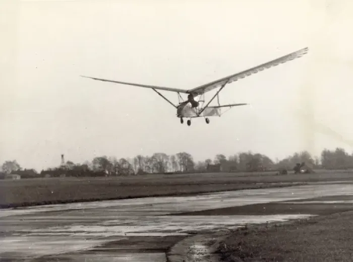 Framed Print : Emiel Hartman flying his man-powered ornithopter
