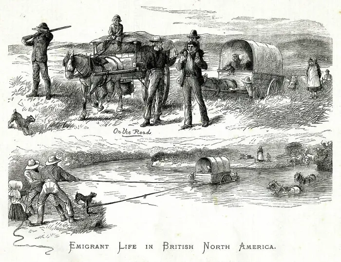 Framed Print : Emigrant Life in British North America, Canadian settlers Framed Print : Emigrant Life in British North America, Canadian settlers