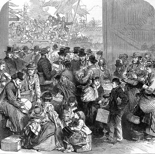 Emigrants about to board the Ganges, London, 1870
