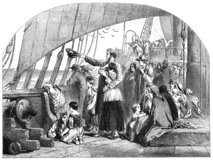 Framed Print : Emigrants on Deck Framed Print : Emigrants on Deck