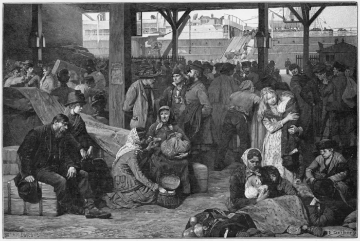 Framed Print : Emigrants at Le Havre Framed Print : Emigrants at Le Havre