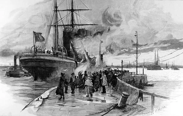 Emigration. Cheer Boys Cheer An Emigrant Ship Leaving Harb