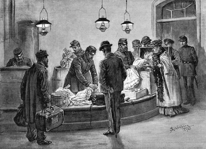 Framed Print : Emigration. The Cholera at Hamburg. Sketches by our Special Framed Print : Emigration. The Cholera at Hamburg. Sketches by our Special