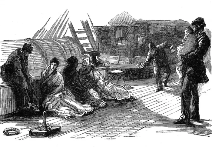 Framed Print : Emigration. From New to Old England, in the Inman Steamer. T Framed Print : Emigration. From New to Old England, in the Inman Steamer. T