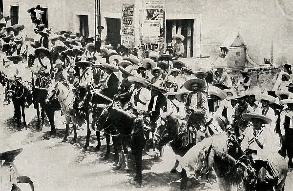 Emiliano Zapata with his brother Eufemio and followers