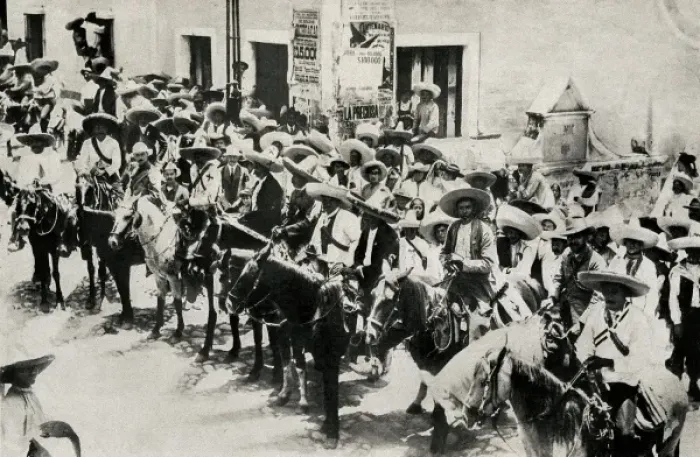 Framed Print : Emiliano Zapata with his brother Eufemio and followers Framed Print : Emiliano Zapata with his brother Eufemio and followers