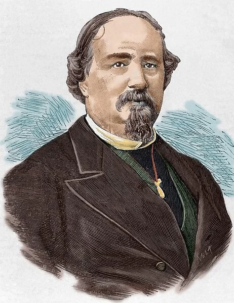 Emilio Arrieta (1823-1894). Colored engraving