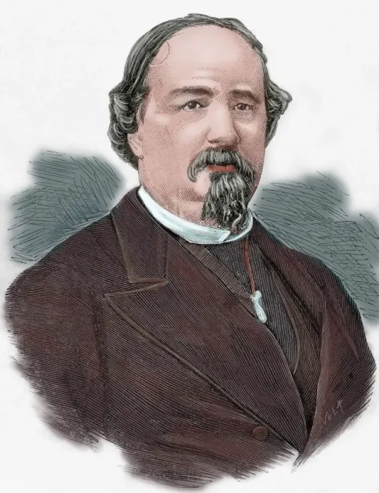 Framed Print : Emilio Arrieta (1823-1894). Colored engraving Framed Print : Emilio Arrieta (1823-1894). Colored engraving