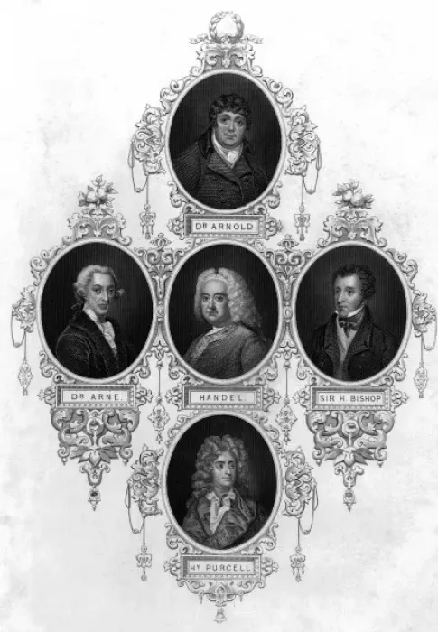 Framed Print : Eminent 18th century musicians Framed Print : Eminent 18th century musicians