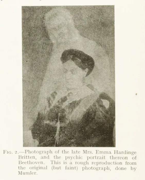 Framed Print : Emma Hardinge Britten with Beethovens Ghost Framed Print : Emma Hardinge Britten with Beethovens Ghost