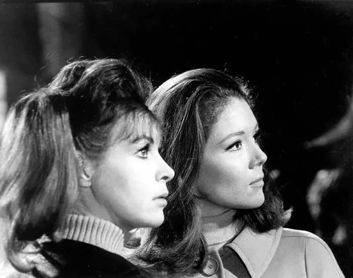 Framed Print : Emma Peel with associate Framed Print : Emma Peel with associate