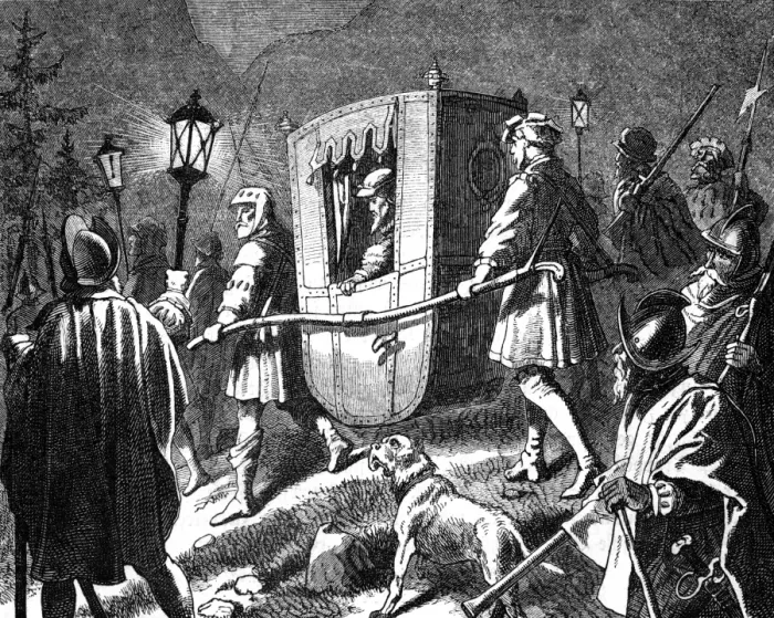 Framed Print : Emperor Carl V flees the Protestants Framed Print : Emperor Carl V flees the Protestants
