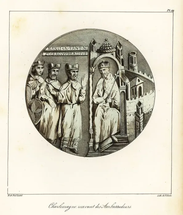 Framed Print : Emperor Charlemagne receiving ambassadors of Constantine Framed Print : Emperor Charlemagne receiving ambassadors of Constantine
