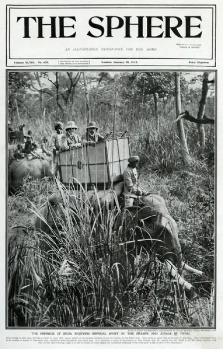 Framed Print : Emperor of India enjoying sport in the jungle 1912 Framed Print : Emperor of India enjoying sport in the jungle 1912
