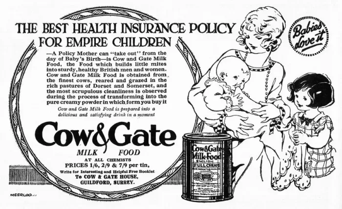 Framed Print : The Empire Cookery Book - Advert for Cow & Gate Baby Milk Framed Print : The Empire Cookery Book - Advert for Cow & Gate Baby Milk