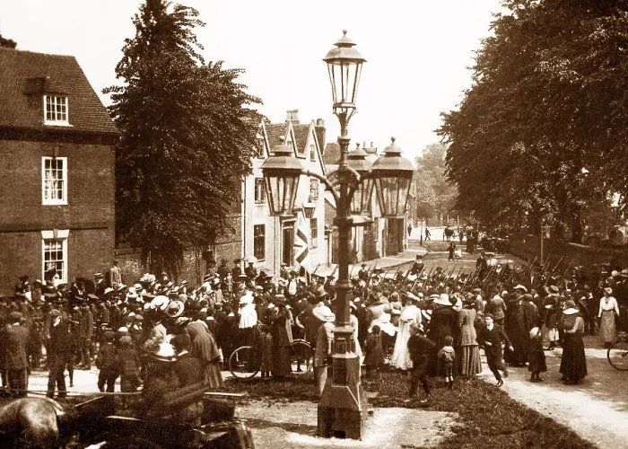 Framed Print : Empire Day, Park Road Solihull early 1900's Framed Print : Empire Day, Park Road Solihull early 1900's