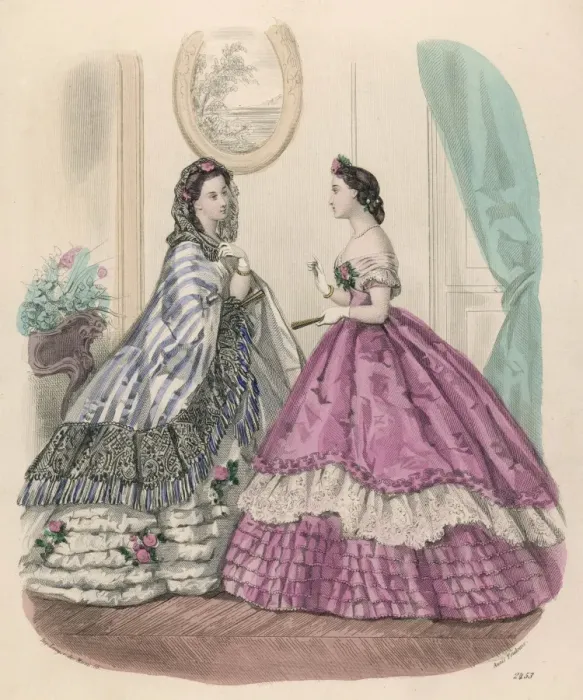 Framed Print : Empire Fashions 1864 Framed Print : Empire Fashions 1864