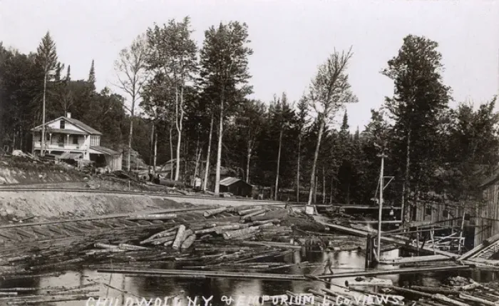 Framed Print : Emporium Lumber Company, Childwold, NY State, USA Framed Print : Emporium Lumber Company, Childwold, NY State, USA