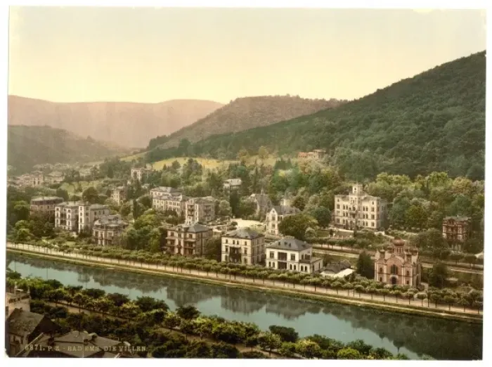Framed Print : Ems-Les Bains (i. e. Bad Ems), Hesse-Nassau, Germany Framed Print : Ems-Les Bains (i. e. Bad Ems), Hesse-Nassau, Germany