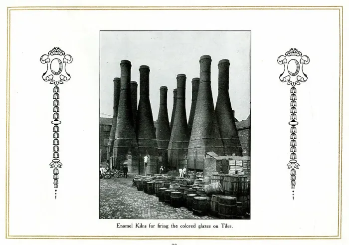Framed Print : Enamel kilns for firing tiles, Alfred Meakin Framed Print : Enamel kilns for firing tiles, Alfred Meakin