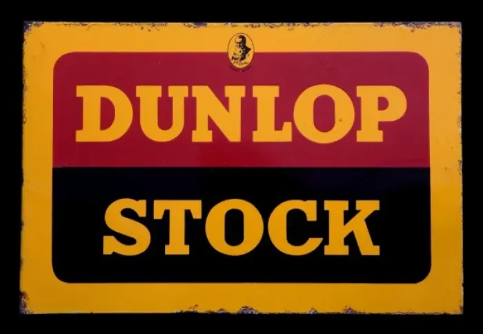 Framed Print : Enamel sign for Dunlop Stock Framed Print : Enamel sign for Dunlop Stock