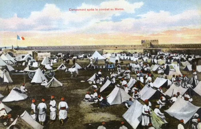 Framed Print : Encampment after a battle in Morocco Framed Print : Encampment after a battle in Morocco