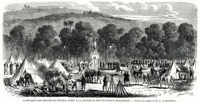 Framed Print : Encampment of General Foreys Troops at Fort-de-France Framed Print : Encampment of General Foreys Troops at Fort-de-France