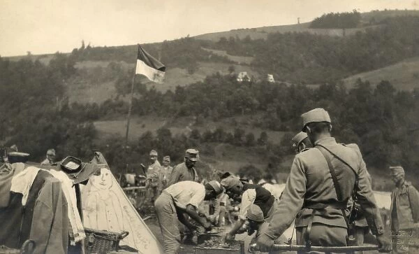 Encampment of troops, Serbia, WW1