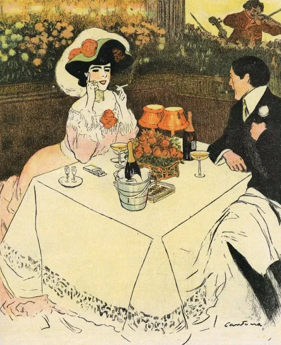 Framed Print : Two at End of Meal 1907 Framed Print : Two at End of Meal 1907