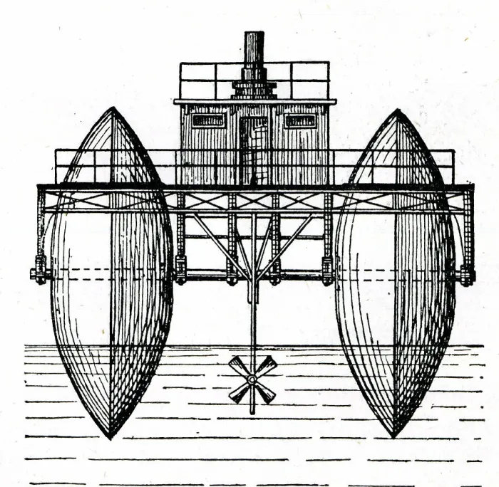 Framed Print : End view of Bazin's Roller Boat Steamer Framed Print : End view of Bazin's Roller Boat Steamer
