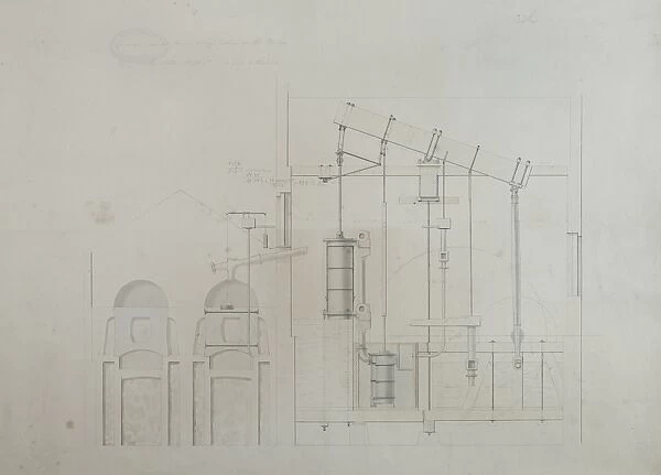 Engine and cross-sections of the boilers, Regulator Mill Co