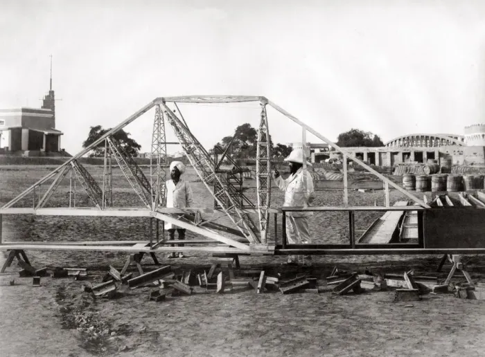 Framed Print : Engineering model cantilever bridge, India, c. 1880 s Framed Print : Engineering model cantilever bridge, India, c. 1880 s