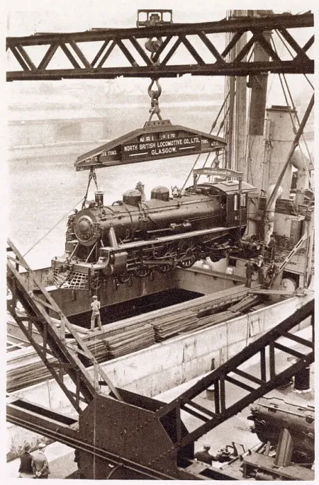 Framed Print : One of the eight engines built under contract by the North British Locomotive Company, Ltd, being shipped aboard the M. V Beldis. Date: 1933 Framed Print : One of the eight engines built under contract by the North British Locomotive Company, Ltd, being shipped aboard the M. V Beldis. Date: 1933