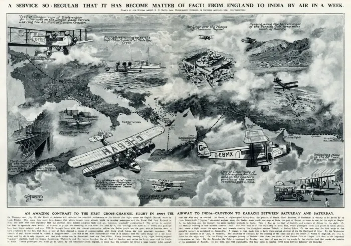 Framed Print : From England to India by air in a week by G. H. Davis Framed Print : From England to India by air in a week by G. H. Davis