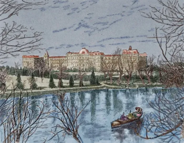 Framed Print : England. London. Vassar College. Engraving by R. Jones. La Framed Print : England. London. Vassar College. Engraving by R. Jones. La