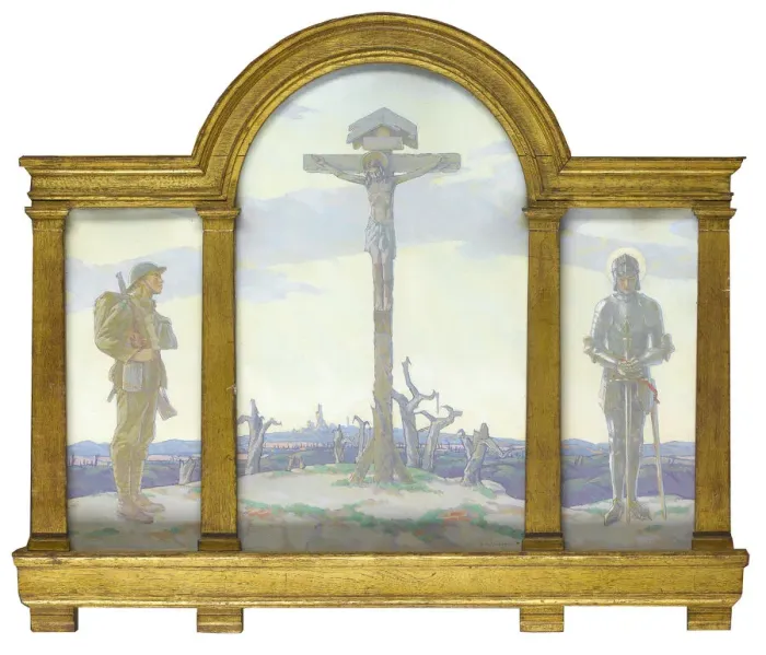 Framed Print : England, triptych by Percy Jowett, WW1 Framed Print : England, triptych by Percy Jowett, WW1